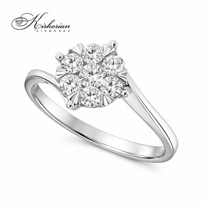 диамантен годежен пръстен 0.48 ct кръгли диаманти