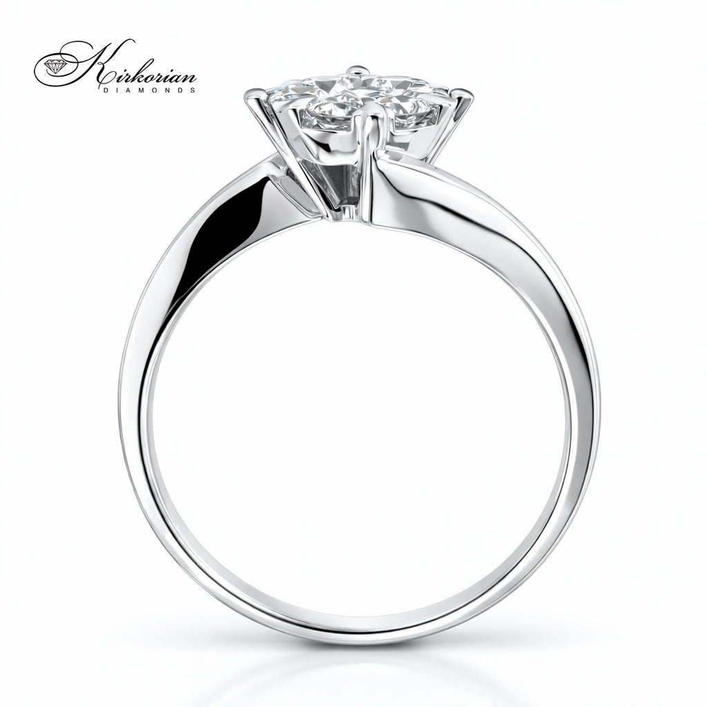 годежен пръстен диаманти клъстер дизайн 0.48 ct