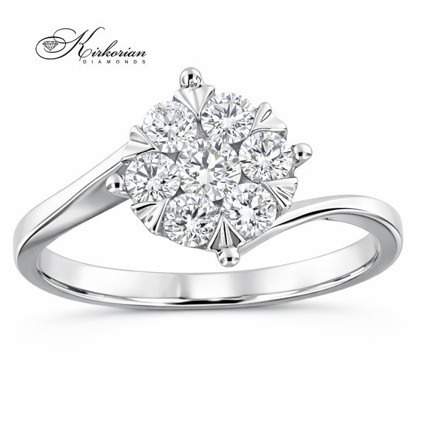 Годежен пръстен с диаманти 0.48 ct от бяло злато 14К – естествени диаманти, класически дизайн, ТОП ЦЕНА