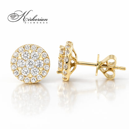 златни обеци с диаманти 0.50 ct от жълто злато 14К