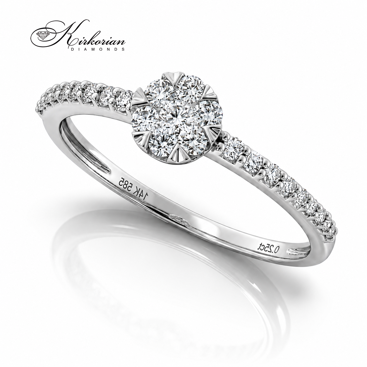 Годежен пръстен с естествени брилянти 0.25 ct модел RN251