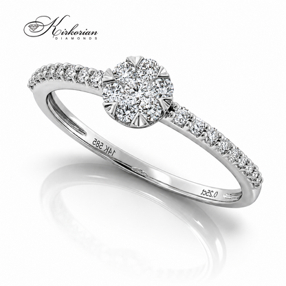 Годежен пръстен с естествени брилянти 0.25 ct модел RN251