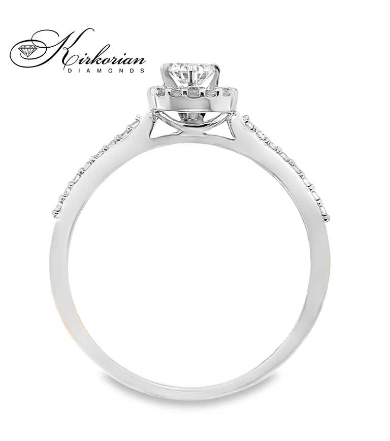 Годежен пръстен от бяло злато 14к с естествени диаманти 0.29ct – код RN27