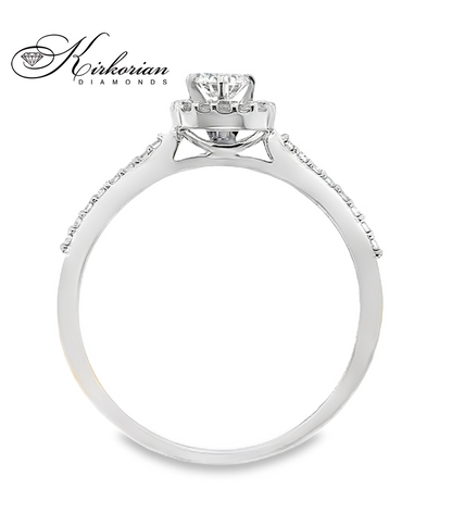 Годежен пръстен от бяло злато 14к с естествени диаманти 0.29ct – код RN27