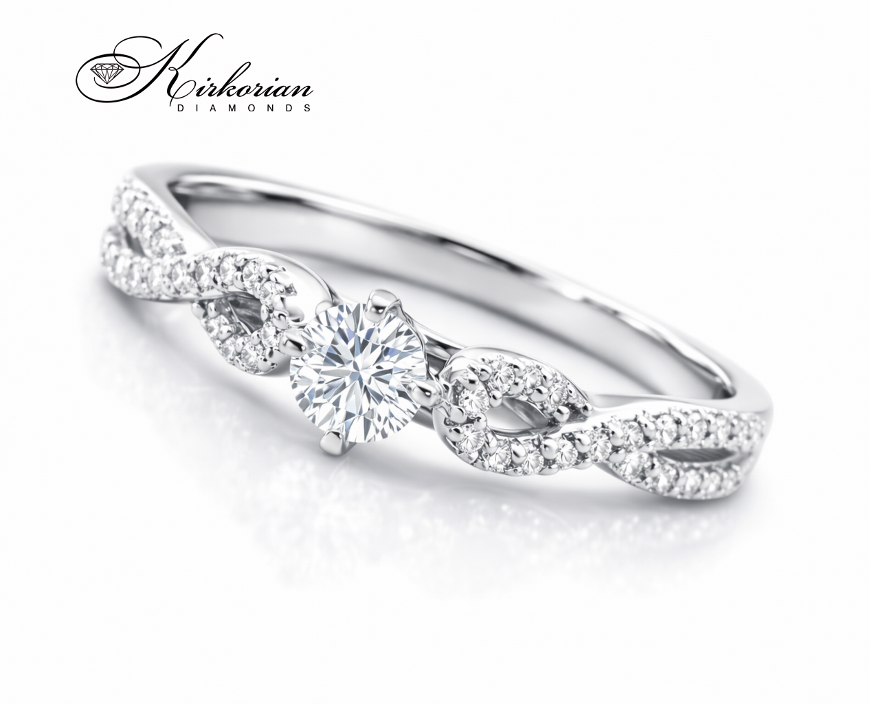 годежен пръстен с диаманти 0.30 ct бяло злато 14K модел RN29 Kirkorian Diamonds