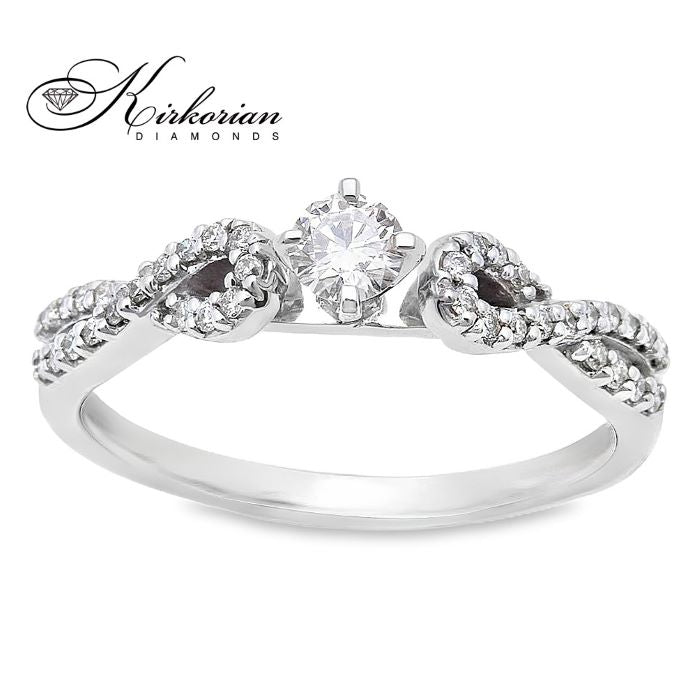 Годежен пръстен с диаманти 0.30 ct от бяло злато 14К – модел RN29