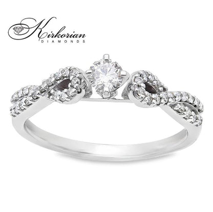 Годежен пръстен с диаманти 0.30 ct от бяло злато 14К – модел RN29