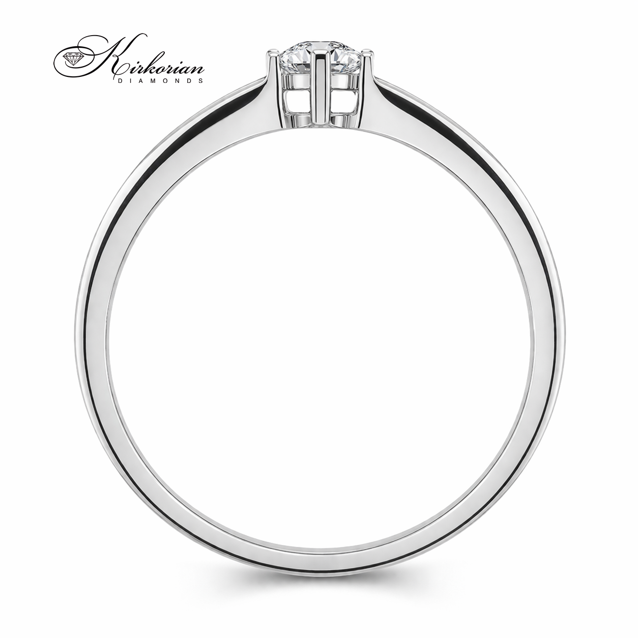 елегантен годежен пръстен с диаманти 0.30 ct бяло злато 14K модел RN33, диамантен пръстен, класически годежен пръстен, бяло злато пръстен