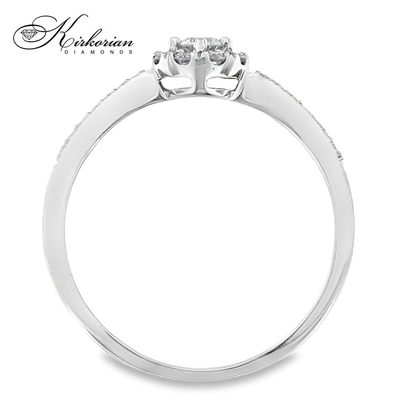 Годежен пръстен с диаманти 0.27 ct – бяло злато 18К | Луксозна визия на изгодна цена