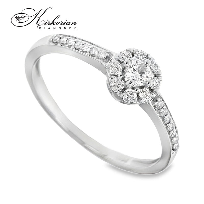 Годежен пръстен с диаманти 0.27 ct – бяло злато 18К | Луксозна визия на изгодна цена