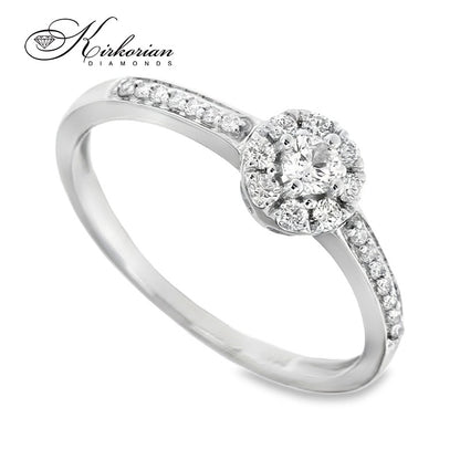 Годежен пръстен с диаманти 0.27 ct – бяло злато 18К | Луксозна визия на изгодна цена