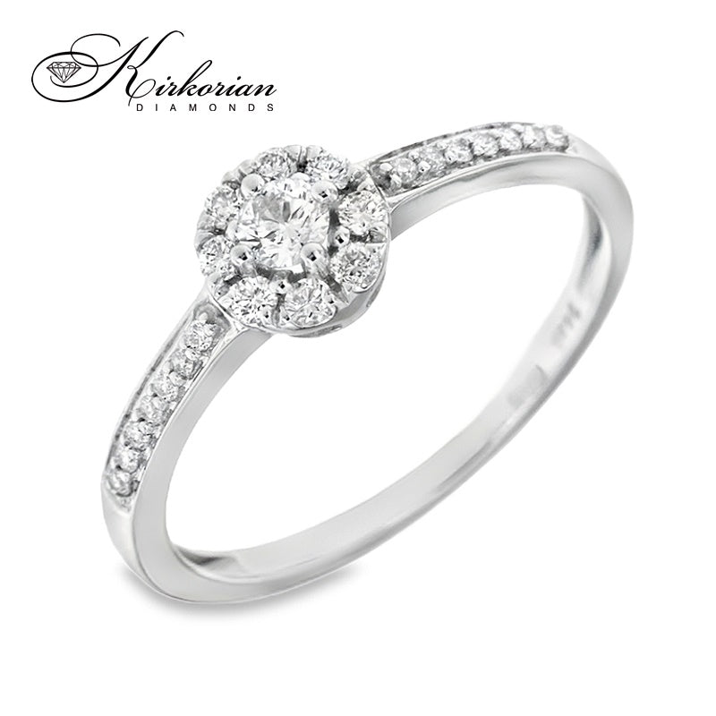 Годежен пръстен с диаманти 0.27 ct – бяло злато 18К | Луксозна визия на изгодна цена