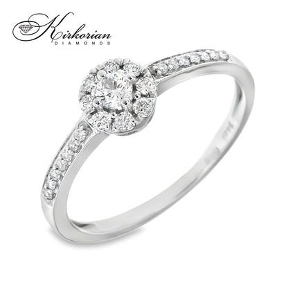 Годежен пръстен с диаманти 0.27 ct – бяло злато 18К | Луксозна визия на изгодна цена