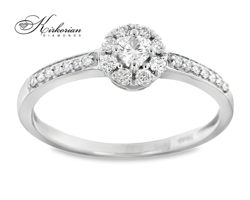 Годежен пръстен с диаманти 0.27 ct – бяло злато 18К | Луксозна визия на изгодна цена