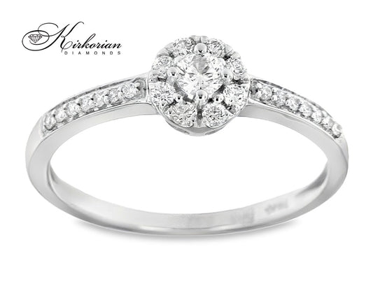 Годежен пръстен с диаманти 0.27 ct – бяло злато 18К | Луксозна визия на изгодна цена