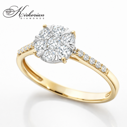 Годежен пръстен от жълто злато 18к с диаманти 0.40ct – код RN35A