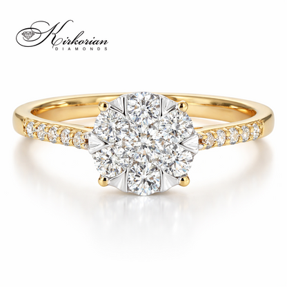 Годежен пръстен от жълто злато 18к с диаманти 0.40ct – код RN35A