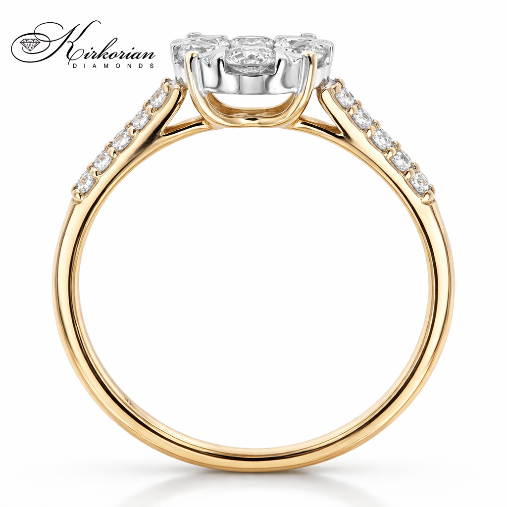 Годежен пръстен от жълто злато 18к с диаманти 0.40ct – код RN35A
