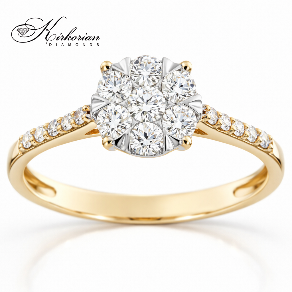 Годежен пръстен от жълто злато 18к с диаманти 0.40ct – код RN35A