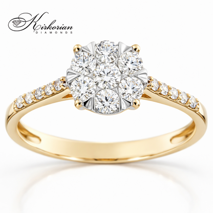 Годежен пръстен от жълто злато 18к с диаманти 0.40ct – код RN35A