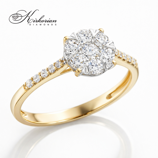 Годежен пръстен от жълто злато 18к с диаманти 0.40ct – код RN35A