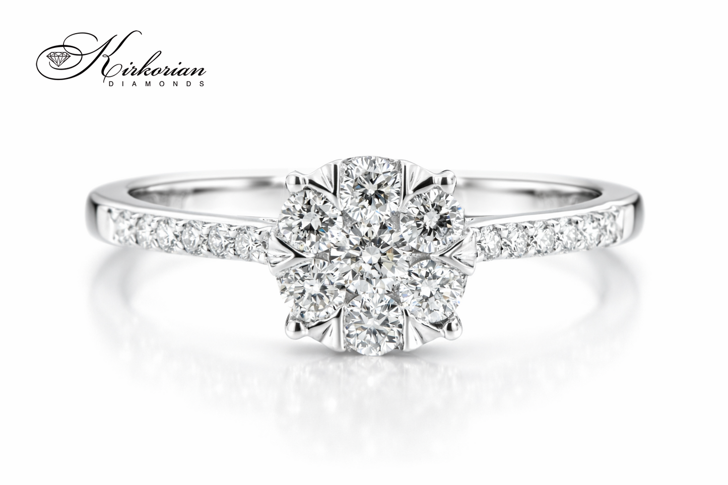 Годежен пръстен с диаманти 0.40ct от бяло злато 14к – модел RN35