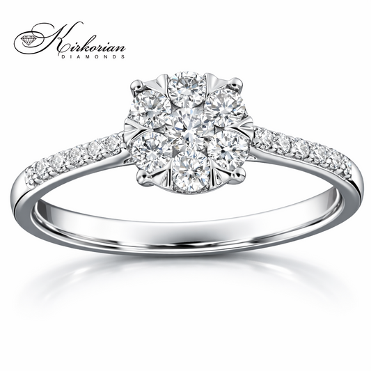 Годежен пръстен с диаманти 0.40ct от бяло злато 14к – модел RN35