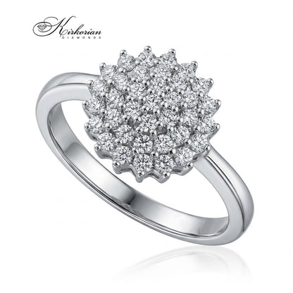 Пръстен RN436 от бяло злато 14К с диаманти 0.35 ct, изглед под ъгъл