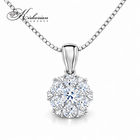 Колие бяло злато 14К с диаманти 0.20 карата модел RN49 Kirkorian Diamonds диамантено колие брилянт