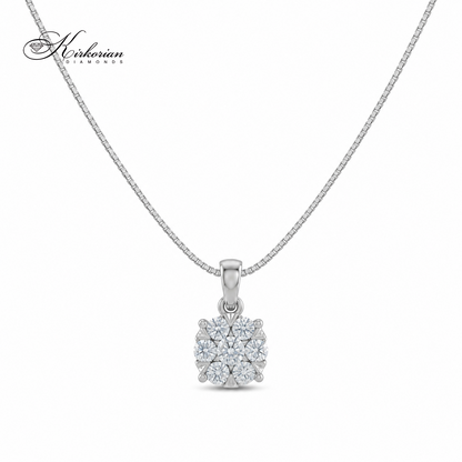 Колие от бяло злато 18К с естествени диаманти 0.20 ct RN49A Kirkorian Diamonds – луксозна диамантена висулка с верижка