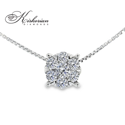 Колие с диаманти 0.30ct от бяло злато 18k – елегантен модел RN51B