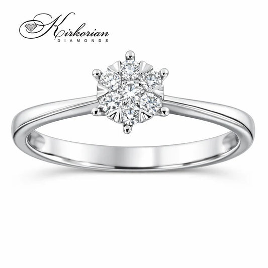 диамантен годежен пръстен 0.14 ct бяло злато