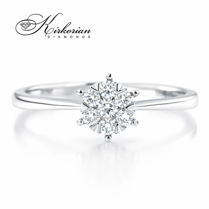 луксозен пръстен с диаманти 0.14 ct
