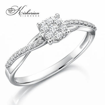 луксозен пръстен с диаманти 0.22 ct
