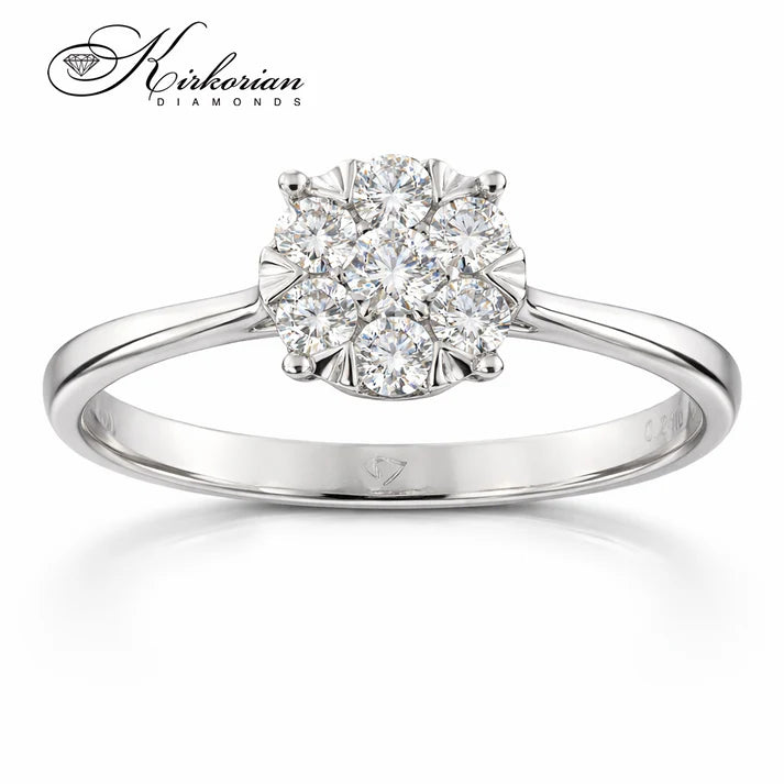 годежен пръстен с диаманти 0.25 ct бяло злато 14К