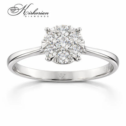годежен пръстен с диаманти 0.25 ct бяло злато 14К