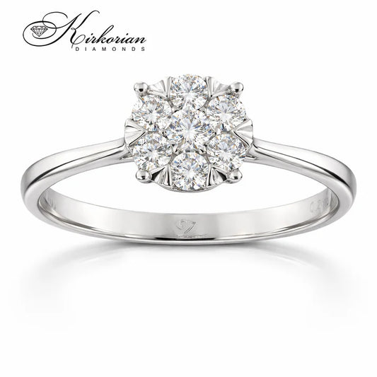 годежен пръстен с диаманти 0.25 ct бяло злато 14К