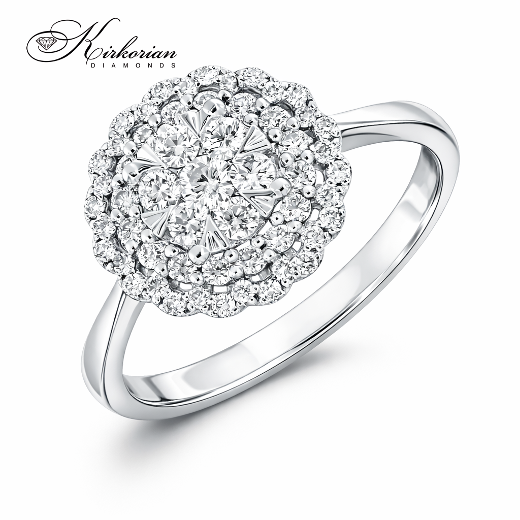 Годежен пръстен от бяло злато 14k с диаманти 0.50ct – модел RN66