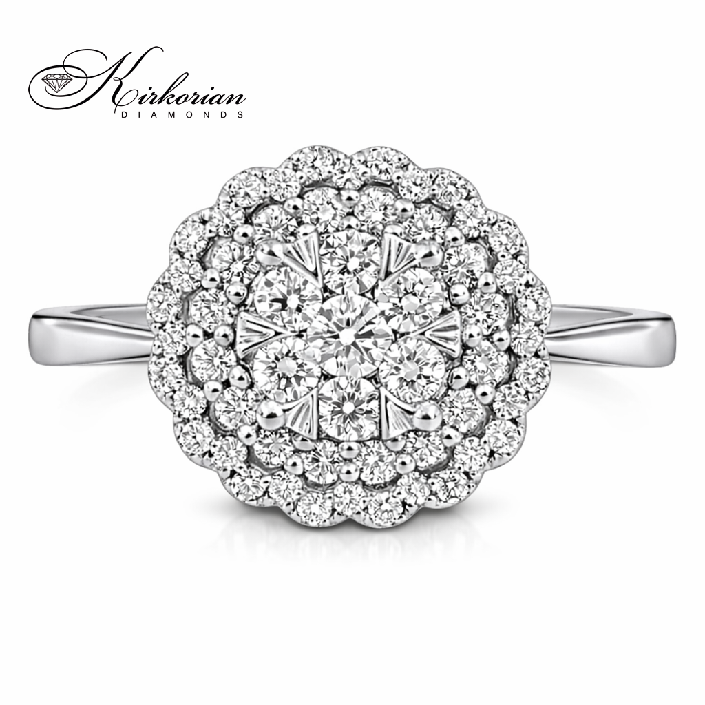 Годежен пръстен от бяло злато 14k с диаманти 0.50ct – модел RN66