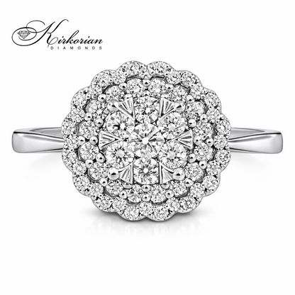 Годежен пръстен от бяло злато 14k с диаманти 0.50ct – модел RN66