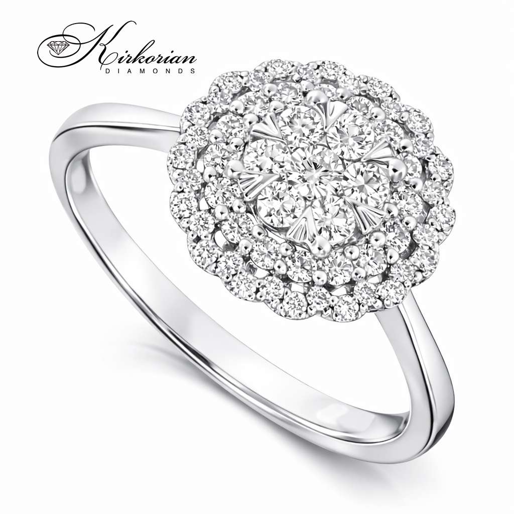 Годежен пръстен от бяло злато 14k с диаманти 0.50ct – модел RN66