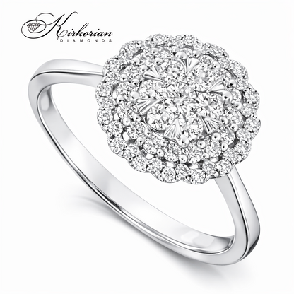 Годежен пръстен от бяло злато 14k с диаманти 0.50ct – модел RN66