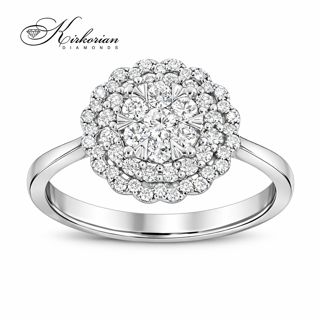 Годежен пръстен от бяло злато 14k с диаманти 0.50ct – модел RN66