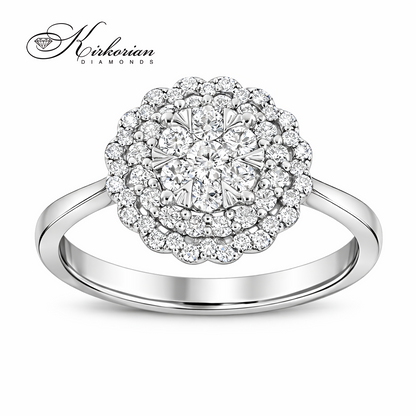 Годежен пръстен от бяло злато 14k с диаманти 0.50ct – модел RN66