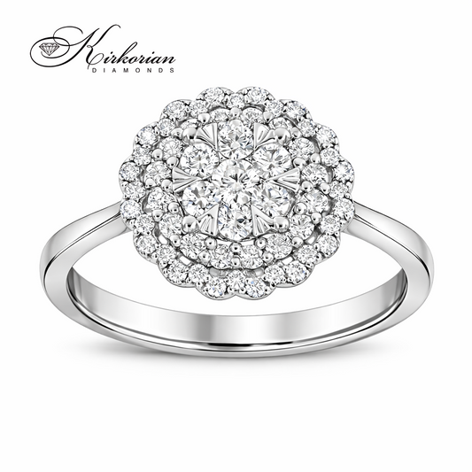 Годежен пръстен от бяло злато 14k с диаманти 0.50ct – модел RN66