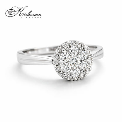 Годежен пръстен от бяло злато 14k с диаманти 0.50ct KD сертификат RN8