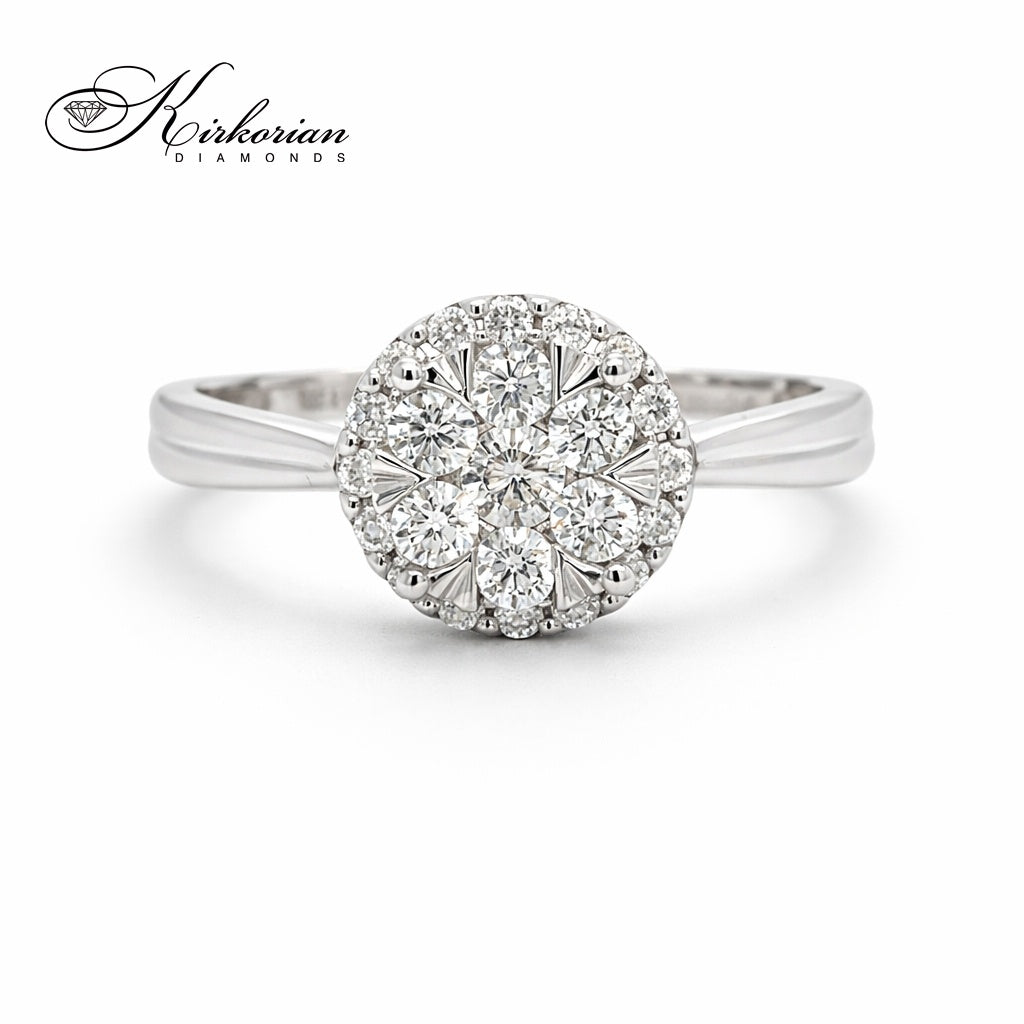 Годежен пръстен от бяло злато 14k с диаманти 0.50ct KD сертификат RN8
