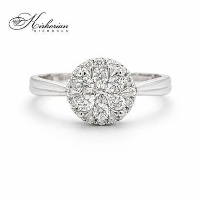 Годежен пръстен от бяло злато 14k с диаманти 0.50ct KD сертификат RN8