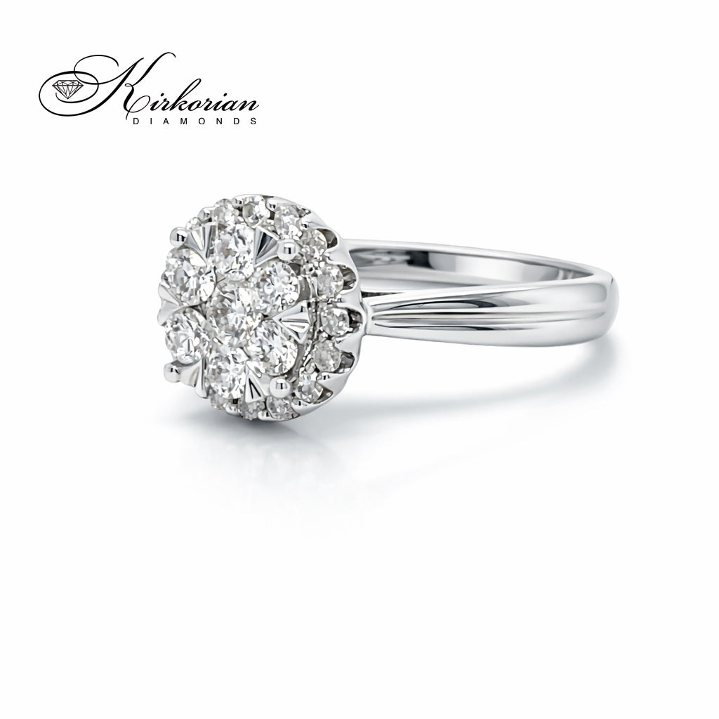 Годежен пръстен от бяло злато 14k с диаманти 0.50ct KD сертификат RN8