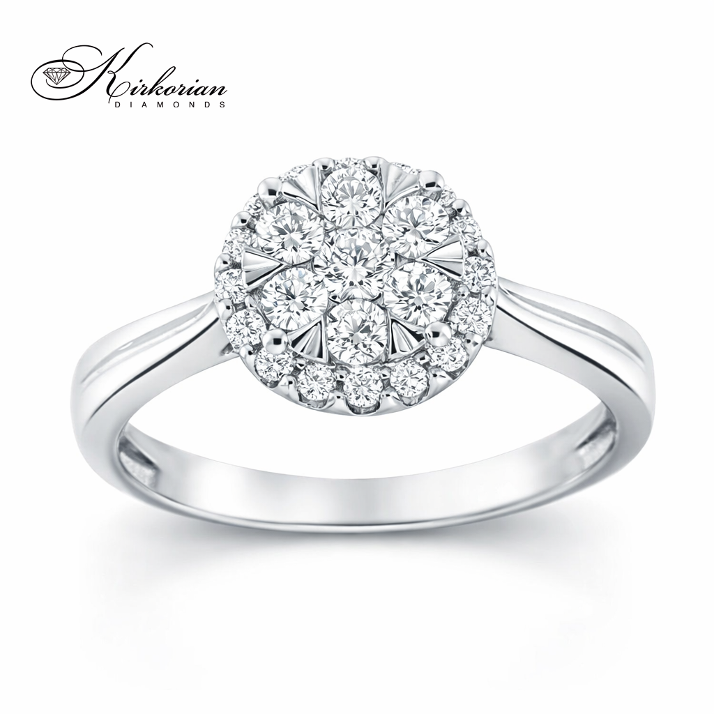 Годежен пръстен от бяло злато 14k с диаманти 0.50ct KD сертификат RN8